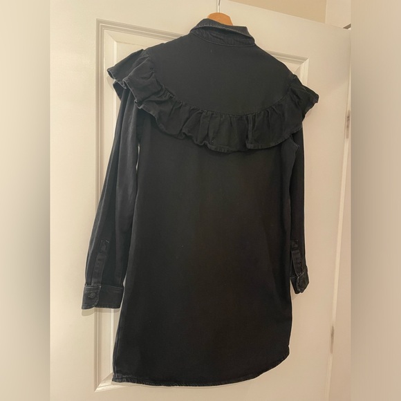 Black Denim Shirt Dress - Picture 5 of 5